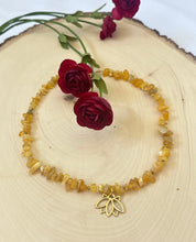 Load image into Gallery viewer, Citrine And Gold Necklace With Lotus Pendant
