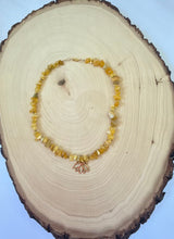 Load image into Gallery viewer, Citrine And Gold Necklace With Lotus Pendant
