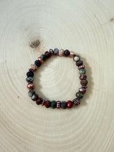 Load image into Gallery viewer, Red Jasper And Copper Beaded Stretch Bracelet
