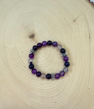 Load image into Gallery viewer, Round Amethyst Gemstone Stretch Bracelet
