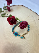 Load image into Gallery viewer, A Tibetan Style Inlaid Bead and Turquoise Clasp Bracelet
