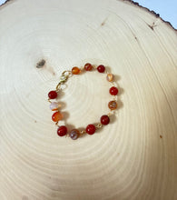 Load image into Gallery viewer, Wire Wrapped Amber Carnelian Clasp Bracelet
