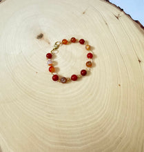 Load image into Gallery viewer, Wire Wrapped Amber Carnelian Clasp Bracelet
