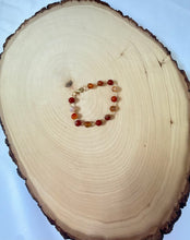 Load image into Gallery viewer, Wire Wrapped Amber Carnelian Clasp Bracelet
