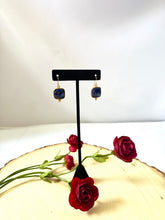 Load image into Gallery viewer, Genuine Square Sapphire Gemstone Dangle Earrings
