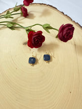 Load image into Gallery viewer, Genuine Square Sapphire Gemstone Dangle Earrings
