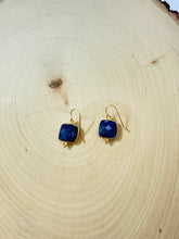 Load image into Gallery viewer, Genuine Square Sapphire Gemstone Dangle Earrings
