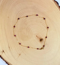 Load image into Gallery viewer, Beaded Ruby Chain Choker Necklace
