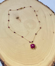 Load image into Gallery viewer, Genuine Square Ruby Gemstone Pendant Necklace
