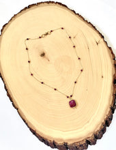 Load image into Gallery viewer, Genuine Square Ruby Gemstone Pendant Necklace
