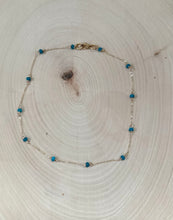 Load image into Gallery viewer, Beaded Turquoise Chain Choker Necklace
