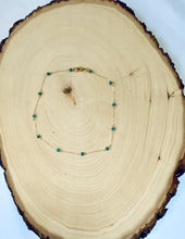 Load image into Gallery viewer, Beaded Turquoise Chain Choker Necklace
