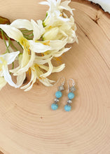 Load image into Gallery viewer, Amazonite Beaded And Silver Dangle Earrings
