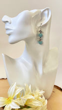 Load image into Gallery viewer, Amazonite Beaded And Silver Dangle Earrings
