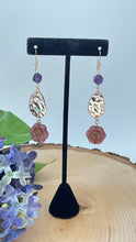 Load image into Gallery viewer, Amethyst And Gold Statement Earrings
