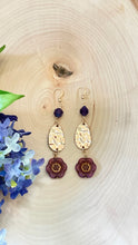 Load image into Gallery viewer, Amethyst And Gold Statement Earrings
