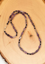 Load image into Gallery viewer, Amethyst Rice Bead Long Necklace
