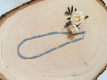 Load image into Gallery viewer, Aquamarine And Silver Plated Beaded Choker Necklace
