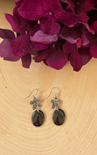 Load image into Gallery viewer, Black Onyx And Silver Marcasite Dangle Earrings
