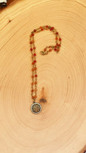 Load image into Gallery viewer, Carnelian Beaded Chain Necklace with Tree of Life Pendant
