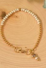 Load image into Gallery viewer, Baroque pearl and gold filled clasp bracelet

