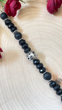 Load image into Gallery viewer, Silver Plated Onyx and Lava Bead Clasp Bracelet
