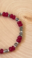 Load image into Gallery viewer, Red Jade and Labradorite Silver Bracelet
