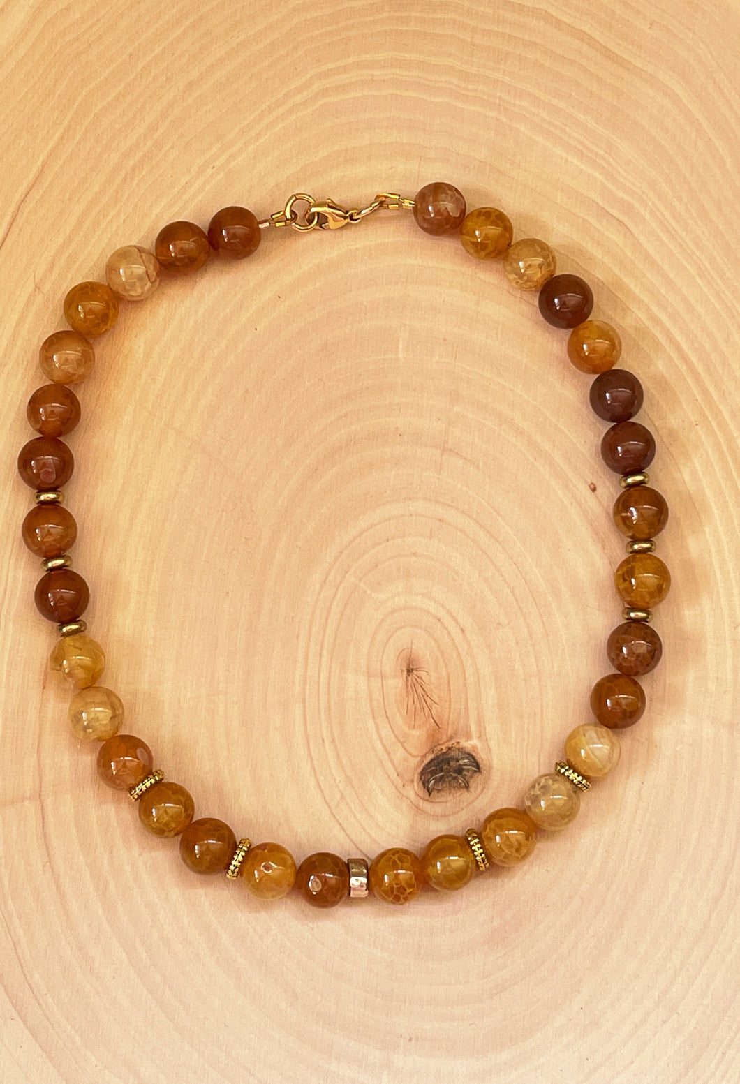 Gold Agate Choker Necklace
