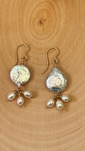 Load image into Gallery viewer, Sand Dollar Pearl Dangle Earrings
