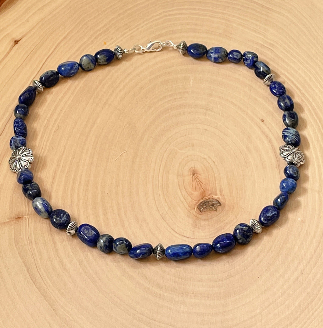 Tumbled Lapiz Lazuli Choker Necklace