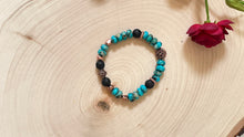 Load image into Gallery viewer, Turquoise Agate, Lava and Copper Bead Bracelet
