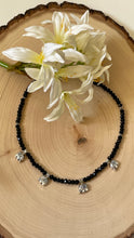 Load image into Gallery viewer, Black Onyx And Silver Elephant Charm Choker Necklace
