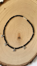 Load image into Gallery viewer, Black Onyx And Silver Elephant Charm Choker Necklace
