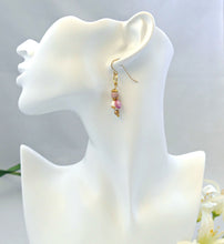 Load image into Gallery viewer, Vintage Crystal and Ceramic Beaded Dangle Ear Rings
