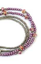 Load image into Gallery viewer, Beaded Statement Tassel Necklace With Rose Pink Druzy Pendant
