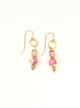 Load image into Gallery viewer, Vintage Crystal and Ceramic Beaded Dangle Ear Rings
