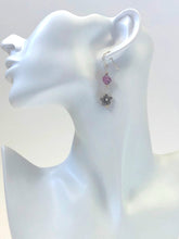 Load image into Gallery viewer, Purple Star Cut Agate Gemstone Dangle Ear Rings
