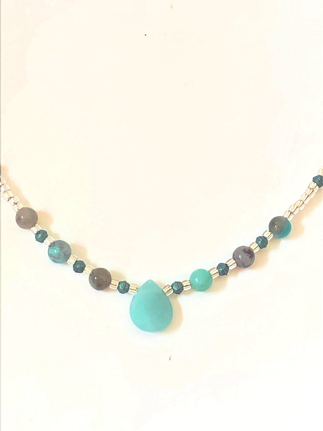 Amazonite Gemstone Beaded Choker Necklace
