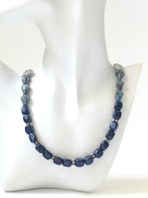 Load image into Gallery viewer, Lapis lazuli gemstone choker necklace, gift for her, anniversary gift

