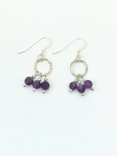 Load image into Gallery viewer, Sterling Silver And Amethyst Dangle Ear Rings
