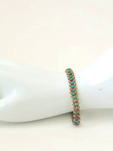 Load image into Gallery viewer, Blue Crystal Woven Beaded Bracelet With Magnetic Clasp

