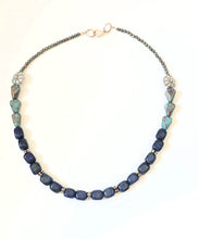 Load image into Gallery viewer, Lapis Lazuli Nugget Gemstone And Silver Stretch Bracelet
