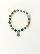 Load image into Gallery viewer, Beaded Fancy Jasper Bracelet With Sterling Silver Celtic Charm
