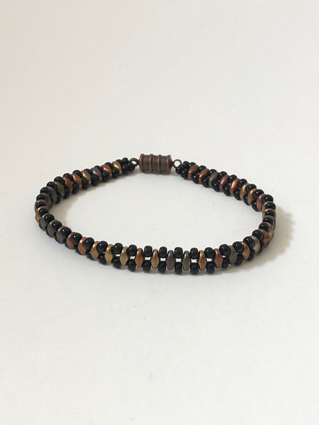 Woven Crystal Beaded Bracelet With Magnetic Clasp