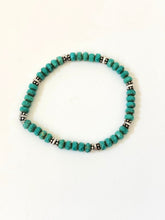 Load image into Gallery viewer, Faceted Aqua Blue Crystal And Silver Bracelet
