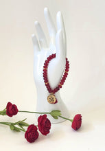 Load image into Gallery viewer, Red Jade Gemstone Tasseled Bracelet And Gold Charm
