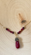 Load image into Gallery viewer, Genuine Ruby Gemstone Teardrop Pendant Long Necklace
